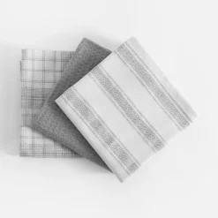 Zestaw 3 ręczników kuchennych szare 40x60 cm
