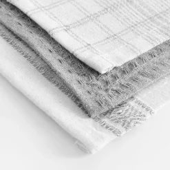 Zestaw 3 ręczników kuchennych szare 40x60 cm