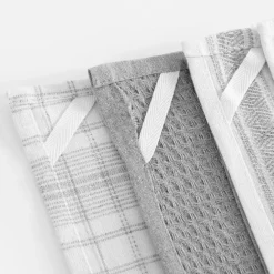 Zestaw 3 ręczników kuchennych szare 40x60 cm