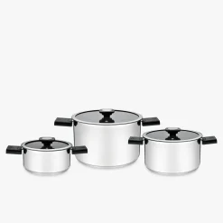 Zestaw 3 stalowych garnków na gaz i indukcję KATO
