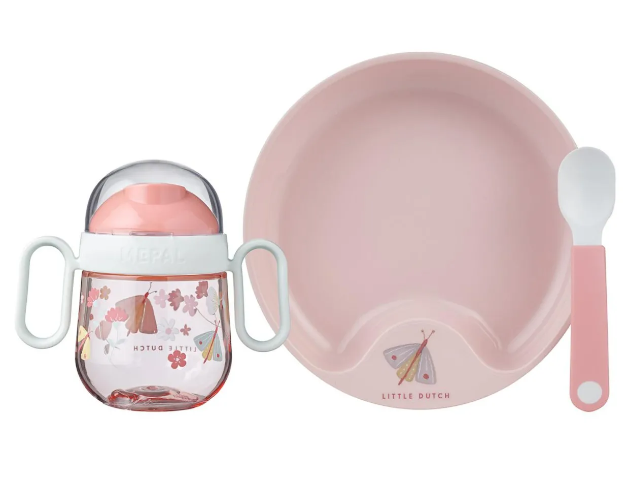 Zestaw naczyń LITTLE DUTCH MIO FLOWERS & BUTTERFLIES 3 elementy