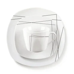 Zestaw obiadowo-kawowy z porcelany ETHEL, 30 el.