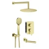 Zestaw prysznicowy podtynkowy z wylewką wannową BXYYRQAM złoto szczotkowane ARNIKA
