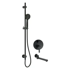 Zestaw prysznicowy podtynkowy z wylewką wannową NAC N9QA nero ARNIKA