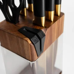 Zestaw złotych noży w bloku COMO 8 el.