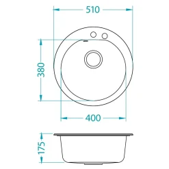 Zlewozmywak ASPEN 10 czarny