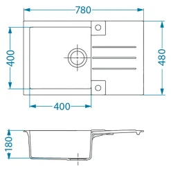 Zlewozmywak CANTO 130 czarny
