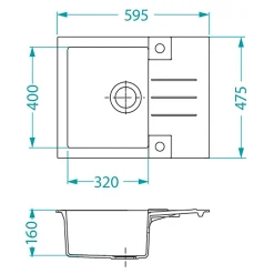Zlewozmywak CANTO 30 czarny