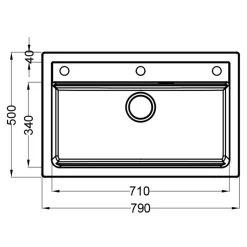 Zlewozmywak czarny ALVEUS CORNUS 40 z baterią i rollmatą ALLROUND