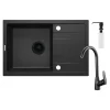 Zlewozmywak granitowy czarny CORIO z baterią i dozownikiem