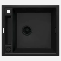Zlewozmywak granitowy 1-komorowy MAGNETIC ZRM N103 czarny mat