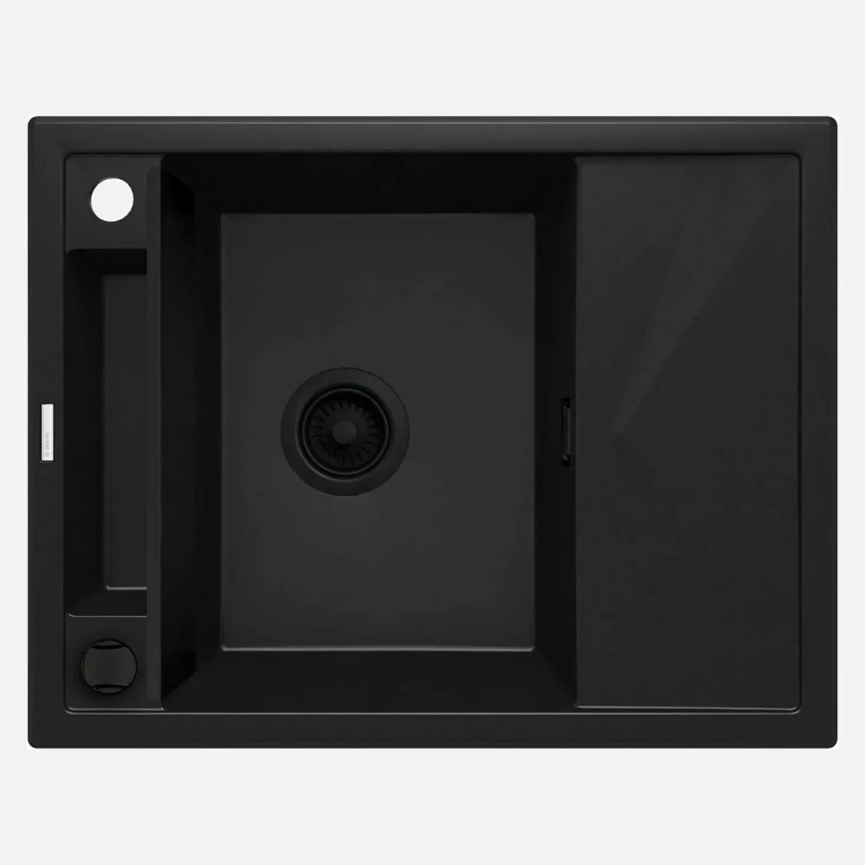 Zlewozmywak granitowy 1-komorowy MAGNETIC ZRM N11A czarny mat