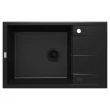 Zlewozmywak granitowy z ociekaczem czarny mat ERIDAN