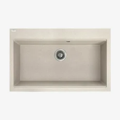 Zlewozmywak jednokomorowy z dużą komorą 80x50 cm beżowy LAVEO VIR