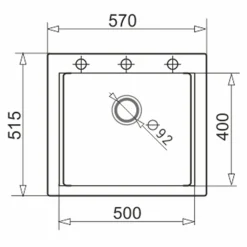 Zlewozmywak karbon NOTUS 57x51,5 cm + deska kuchenna i dzbanek z filrem