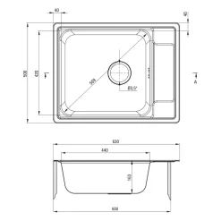 Zlewozmywak stalowy SOUL 63x50 SATYNA z baterią wielofunkcyjną LUNO