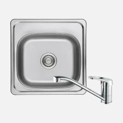 Zlewozmywak stalowy z baterią VITA 47,5x47,5 cm