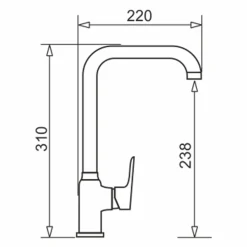 Zlewozmywak z baterią czarno-srebrną HEROS 59x44 cm