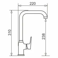 Zlewozmywak z baterią czarno-srebrną HEROS 78x48 cm
