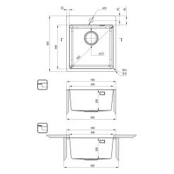 Zlewozmywak z baterią wielofunkcyjną OLFATO PRECIOUS TITANIUM