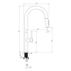 Zlewozmywak z baterią wielofunkcyjną OLFATO PRECIOUS TITANIUM