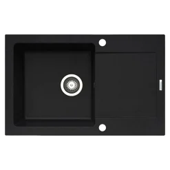 Zlewozmywak ZEFIR z baterią HERA karbon 79x50 cm + Pyra Clean